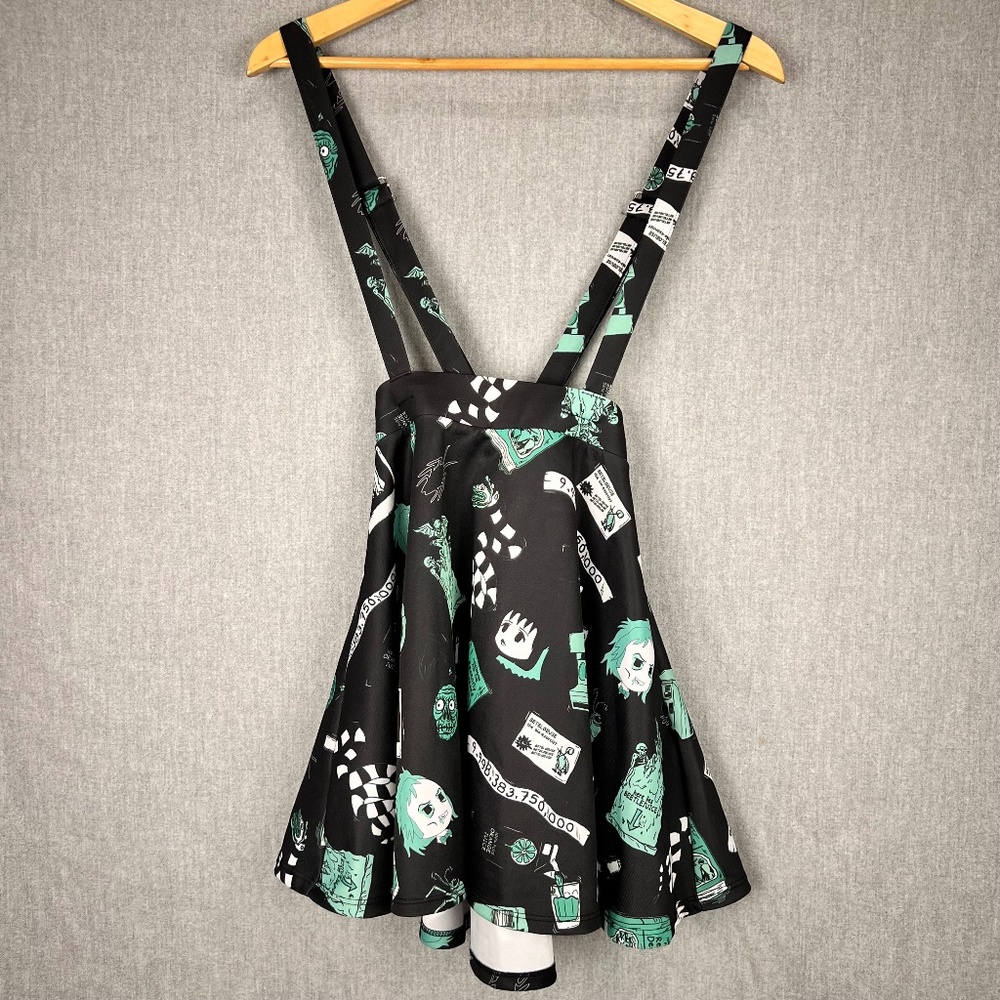 Hot Topic Beetlejuice Wednesday Suspender Skirt S Pockets Goth Witchy Grunge